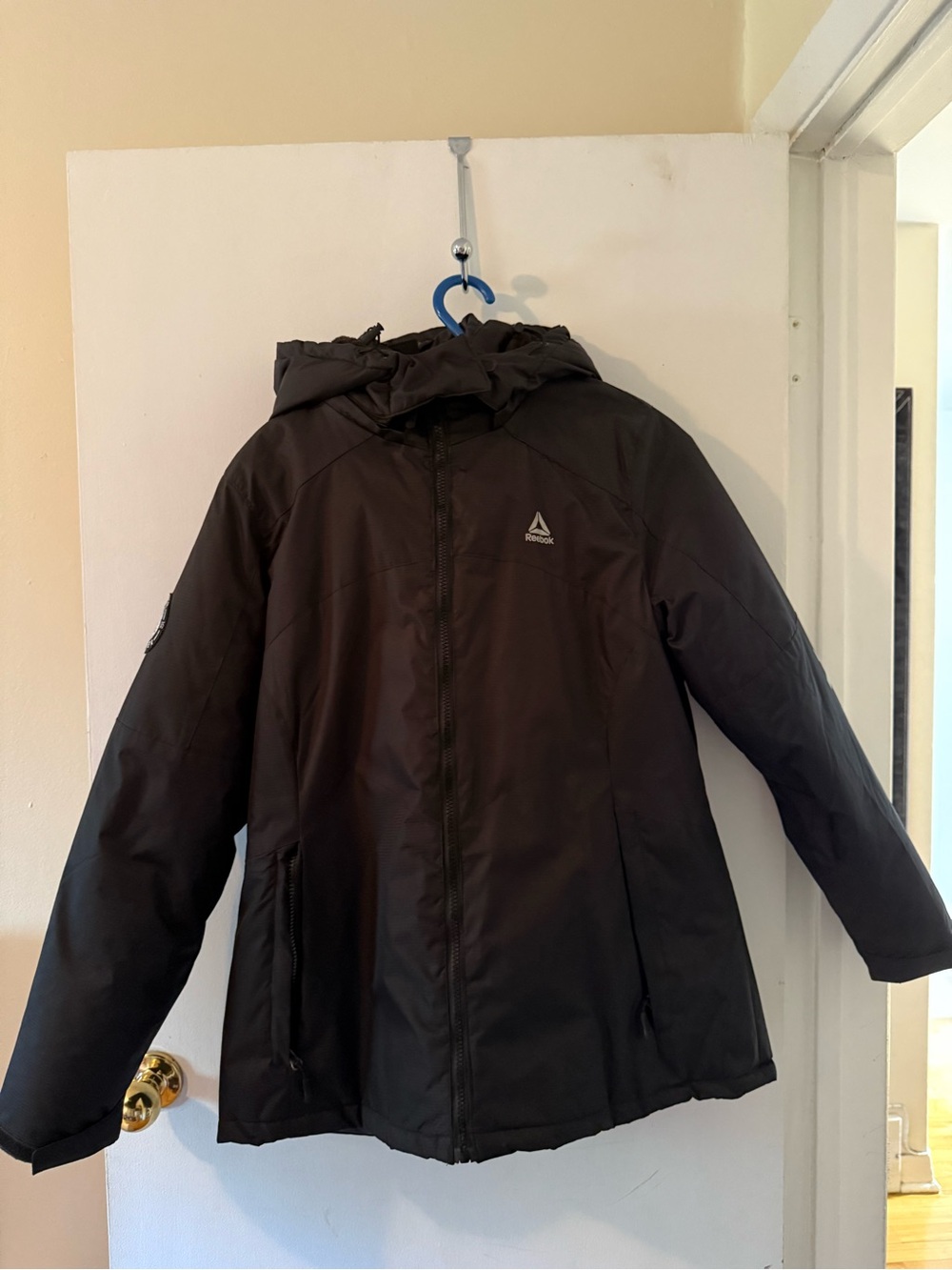 Reebok Unisex 2-in-1 Black Hooded Puffer Jacket with Insulated Vest